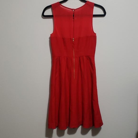 Anthropologie Maeve Lattice Neck Dress Red - Picture 8 of 10